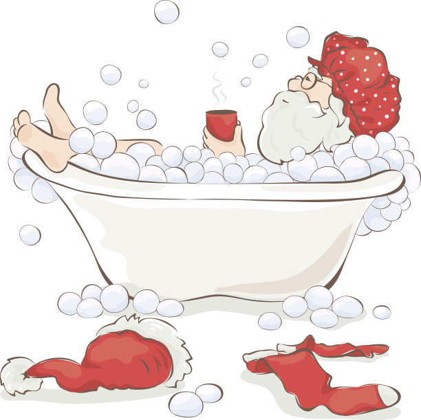 圣诞老人下班后图片下载