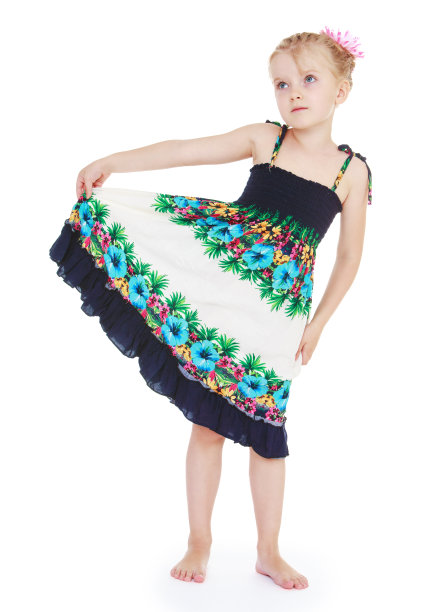 夏日心情小女孩。图片下载