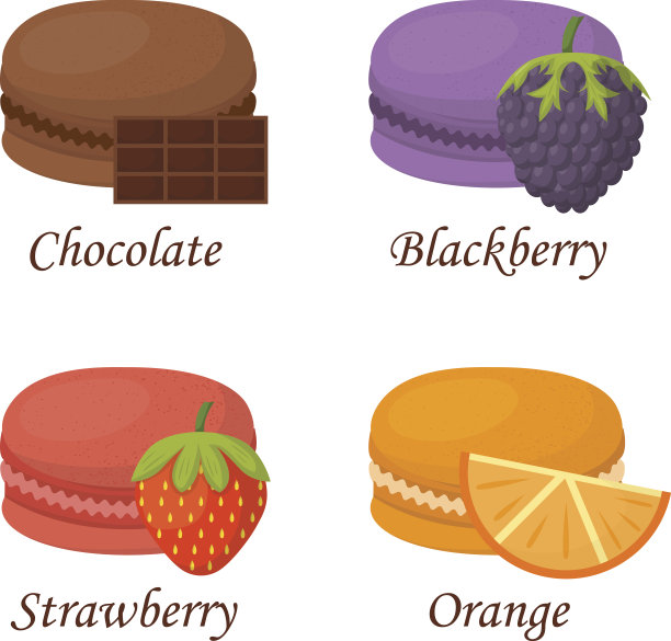 马卡龙蛋糕矢量插图图片下载
