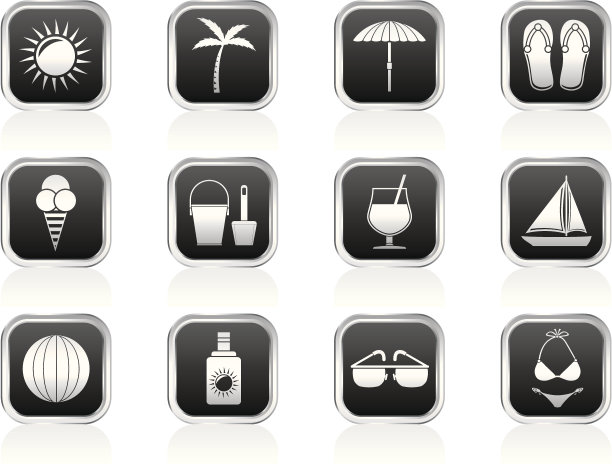 夏天，假期和海滩物品图片下载