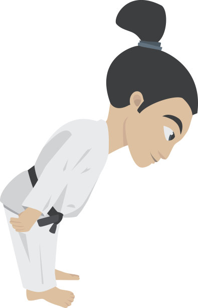 穿着和服的鞠躬的孩子图片下载