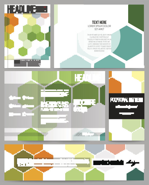 一套模板的演示，小册子，传单或小册子。摘要图片下载
