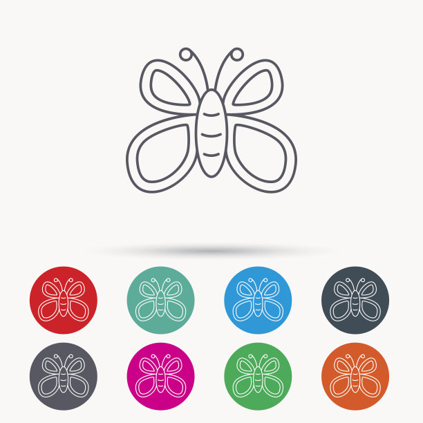 蝴蝶图标。做梦的迹象。图片下载