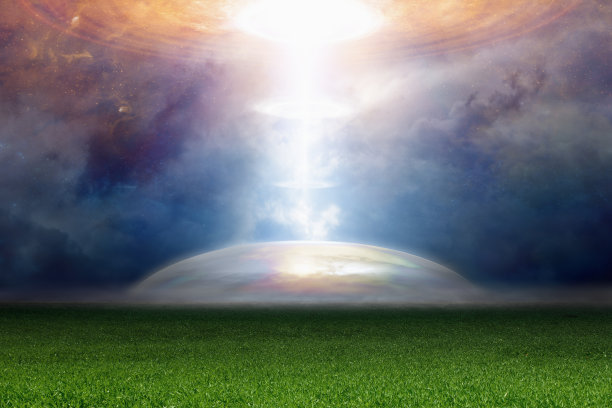 抽象奇异的背景-聚光灯来自不明飞行物图片下载