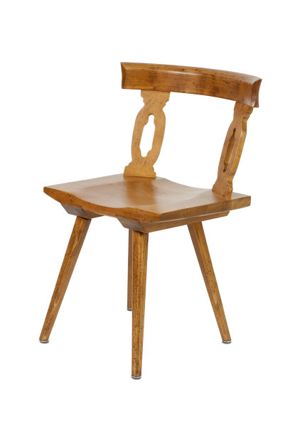 木椅孤立在白色家具上图片下载