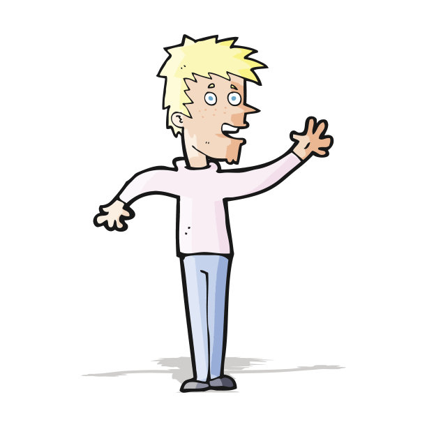 卡通快乐男孩挥手图片下载