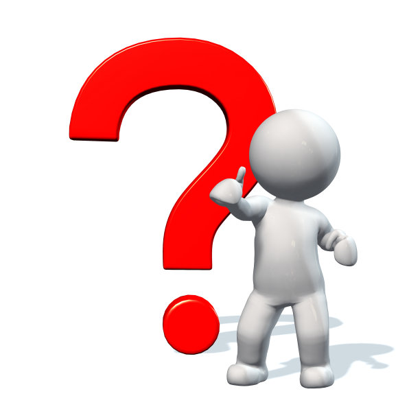 3D带红色问号的人-孤立在白色上图片下载