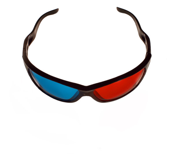 3d塑料眼镜看电影，孤立在白色图片下载