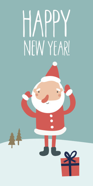卡通风格的圣诞老人新年横幅图片下载