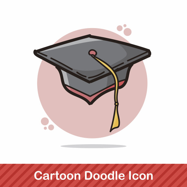 毕业帽彩色涂鸦图片下载