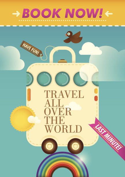 漫画旅游背景。图片下载