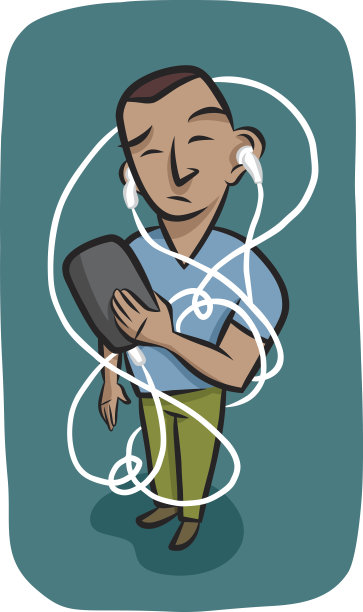 纠结的耳机线图片下载