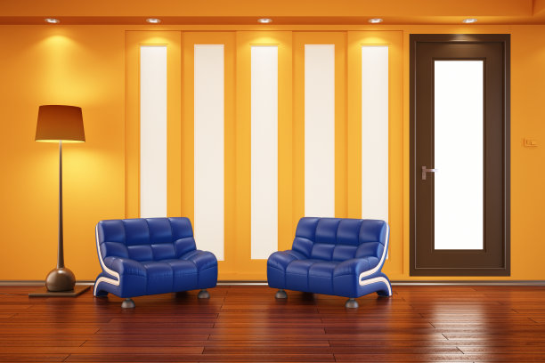 3d橙色室内渲染图片下载