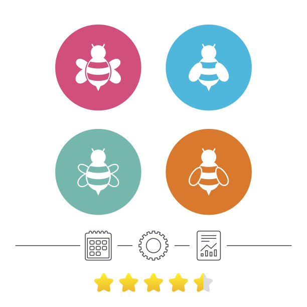 蜜蜂图标。大黄蜂符号。图片下载