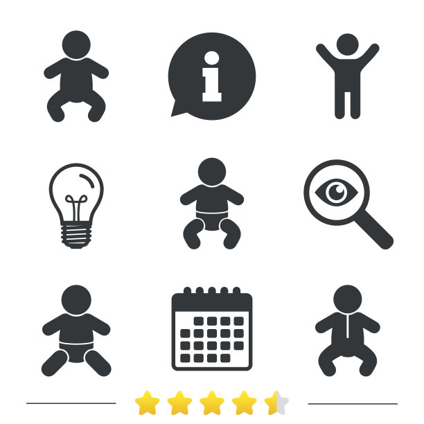 新生的图标。婴儿婴儿符号。图片下载