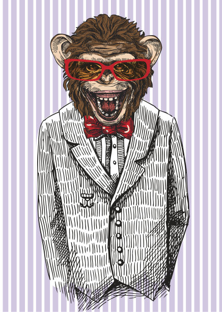 素描的猴子图片下载