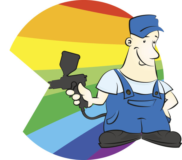 带喷雾矢量的油漆工图片下载