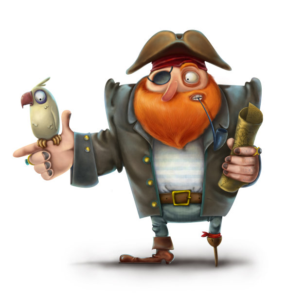 海盗和鹦鹉图片下载