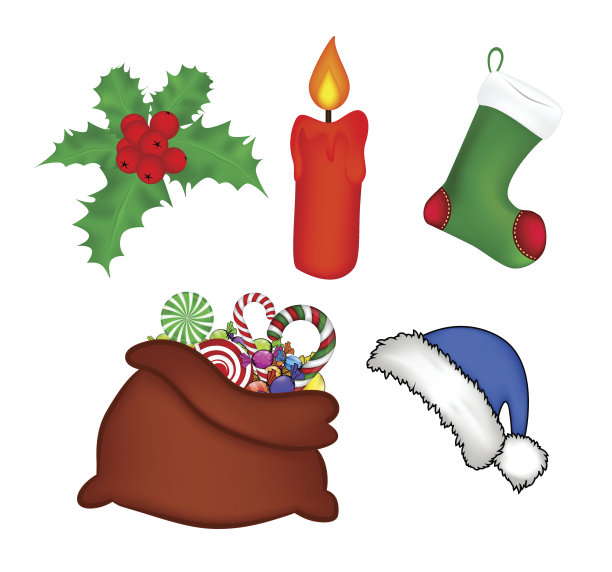 圣诞图标，象征，设计。矢量插图孤立在白色背景。图片下载