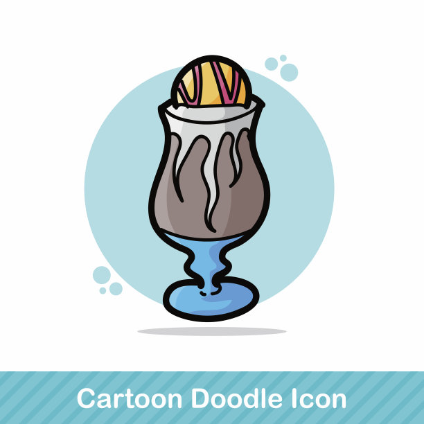 冰咖啡色的涂鸦图片下载