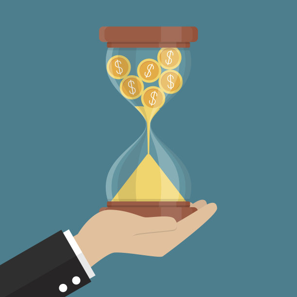 钱在沙漏素材图片