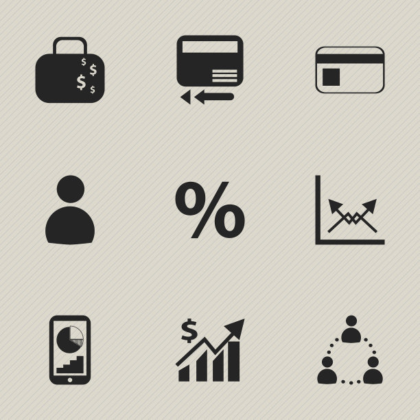 9个可编辑的统计图标。图片下载