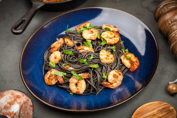 黑虾意大利面图片下载