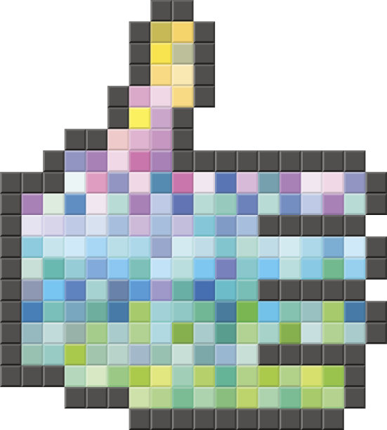 抽象的彩色像素拇指向上图片下载