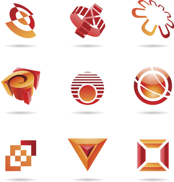 各种红色抽象图标图片下载