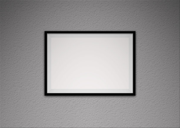 黑墙上的黑框图片下载