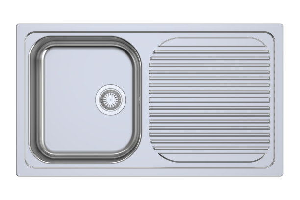 厨房水槽，3D渲染孤立的白色背景图片下载