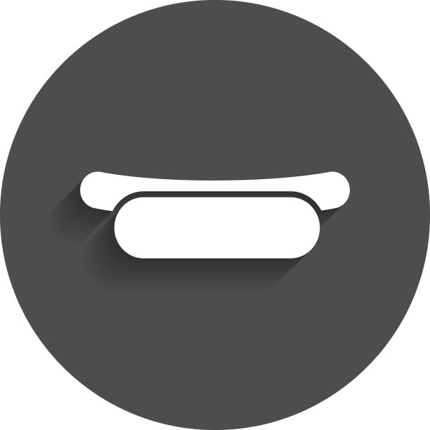 芥末图标热狗三明治。香肠的迹象。图片下载