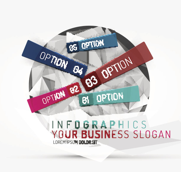 现代多边形折纸信息图图片下载