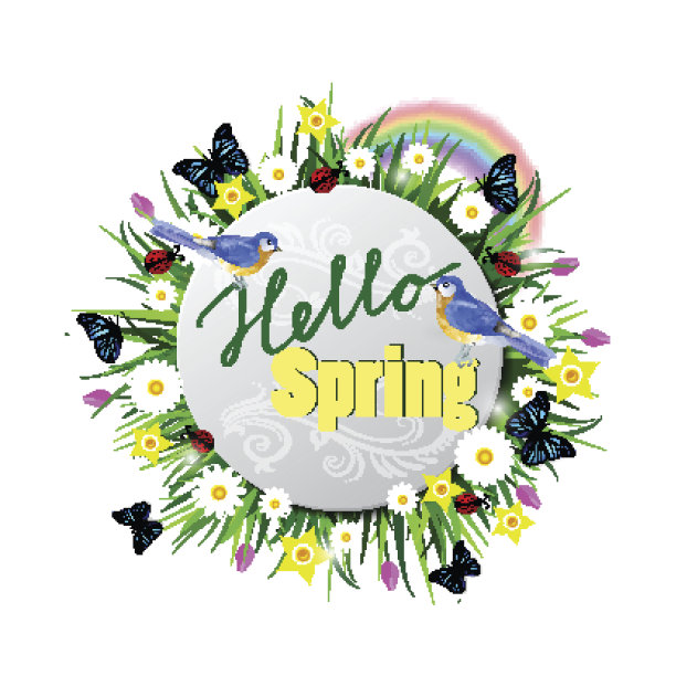 草坪上的纸圈图片下载