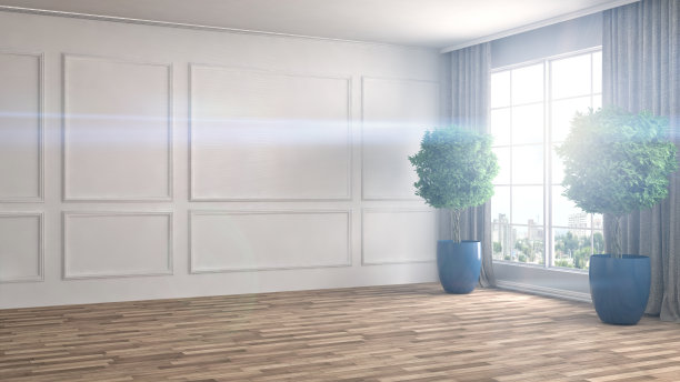 内部有大窗户。三维演示图片下载