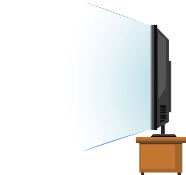 木桌上的平板电视图片下载