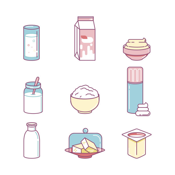 细线颜色设置简单的牛奶图标图片下载