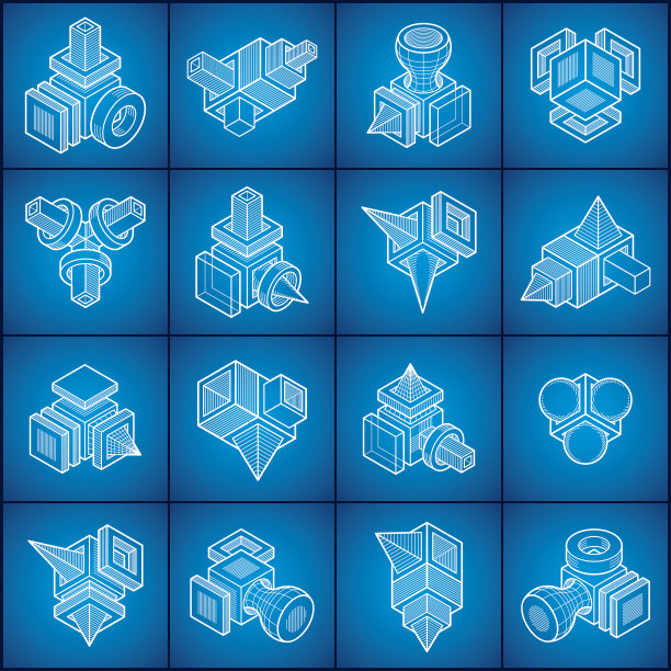 抽象结构向量集，空间设计集合。图片下载