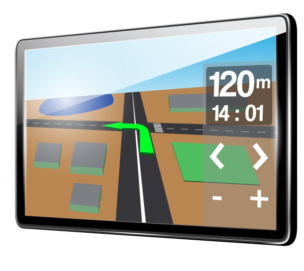 白色背景上的GPS导航图片下载