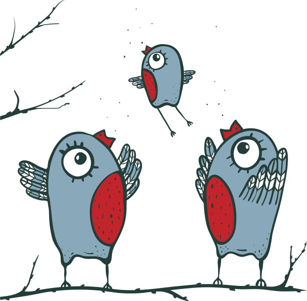 快乐的鸟儿家庭教飞翔图片下载