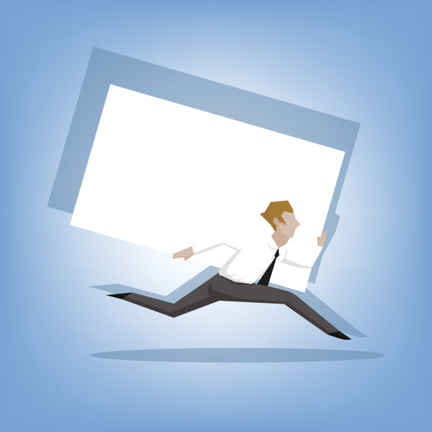 生意人跑着，拿着白纸白板图片下载