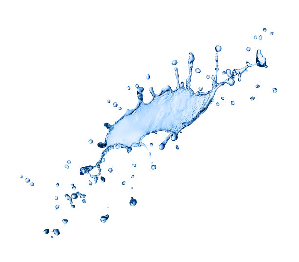 水溅在白色的孤立图片下载
