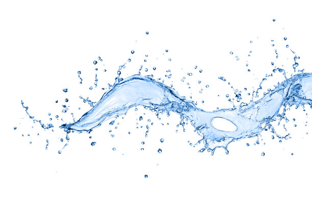 水溅在白色的孤立图片下载