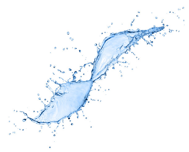 水溅在白色的孤立图片下载