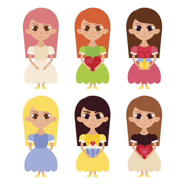 可爱的女孩穿着可爱的心图片下载