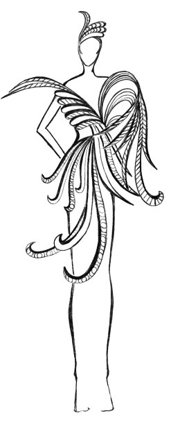 羽毛晚礼服的创作图片下载