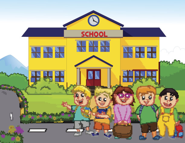 小孩子们去上学图片下载