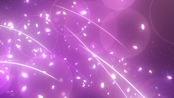 光の曲線と桜花びら图片下载