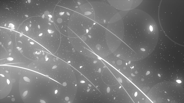 光の曲線と桜花びら图片下载