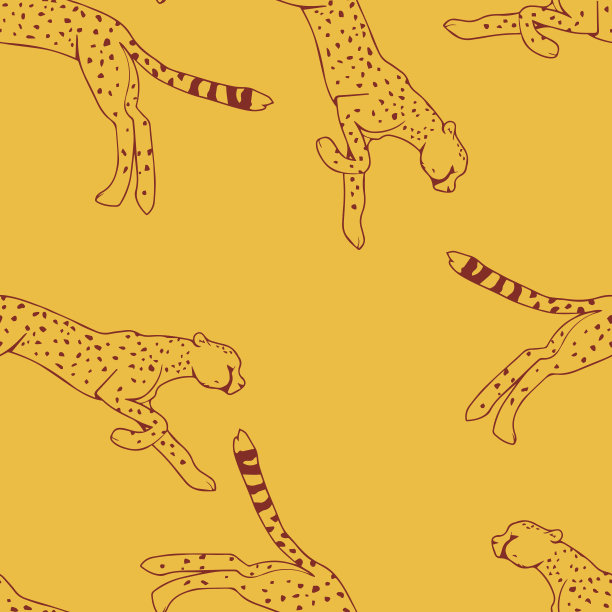 猎豹轮廓无缝图案图片下载